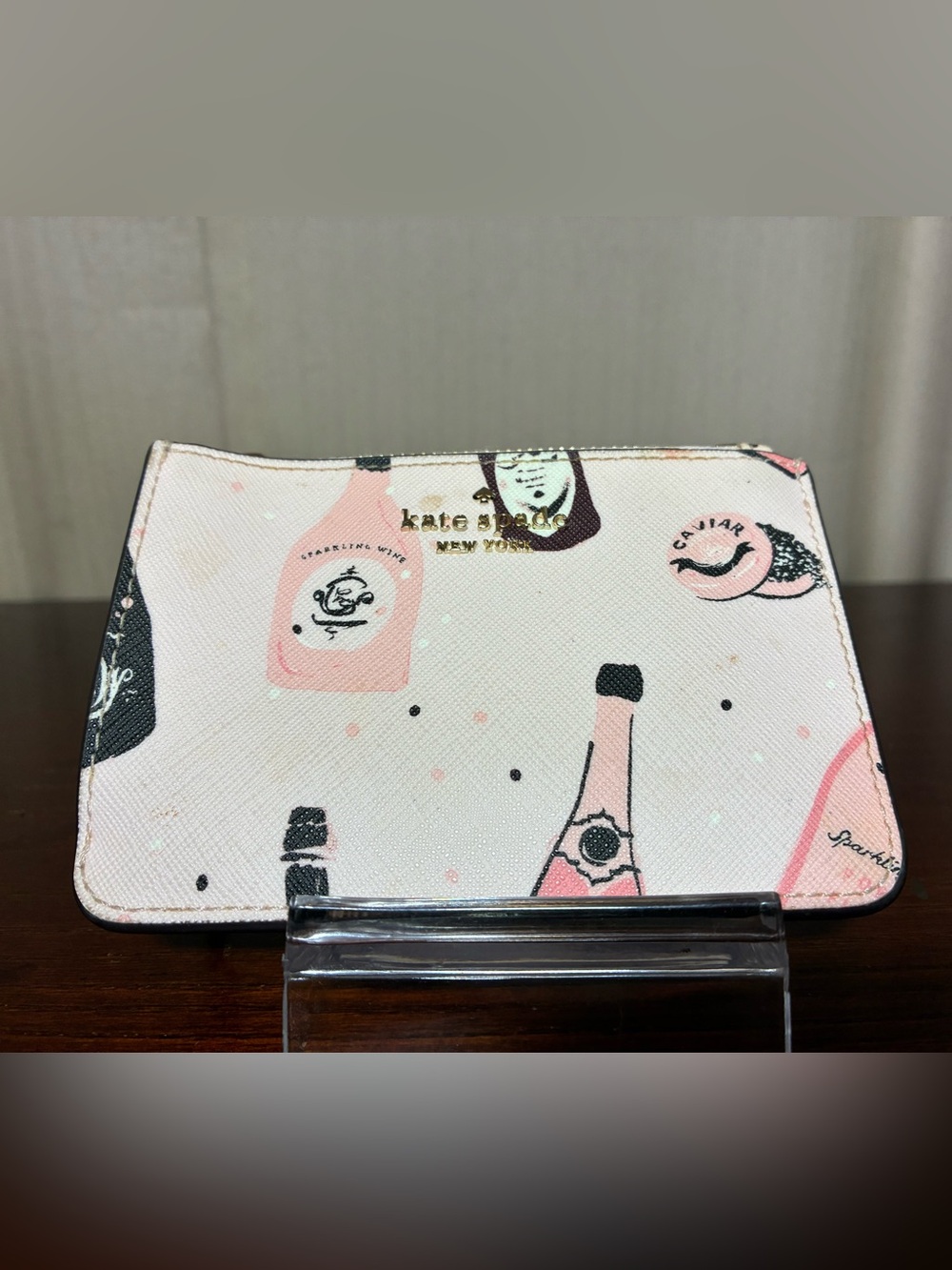 kate spade Pink Champagne Print Card Case